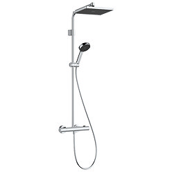 hansgrohe Activera Q Showerpipe 6 l/min EcoSmart+ with Ecostat Fine Thermostatic Shower Mixer - Chrome