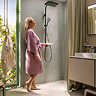 hansgrohe Activera Q Showerpipe 6 l/min EcoSmart+ with Ecostat Fine Thermostatic Shower Mixer - Matt Black