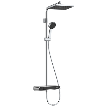 hansgrohe Activera Q Showerpipe 6 l/min EcoSmart+ with ShowerTablet Thermostatic Shower Mixer - Chrome