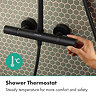 hansgrohe Activera Q Showerpipe 8 l/min EcoSmart with Ecostat Fine Thermostatic Shower Mixer - Matt Black
