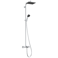 hansgrohe Activera Q Showerpipe EcoSmart with Ecostat Fine Thermostatic Bath Shower Mixer - Chrome