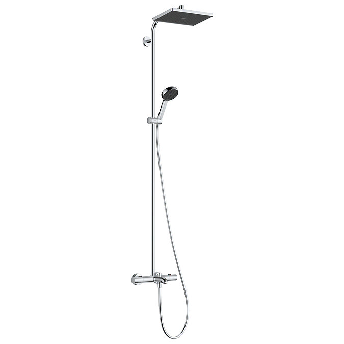 hansgrohe Activera Q Showerpipe EcoSmart with Ecostat Fine Thermostatic Bath Shower Mixer - Chrome