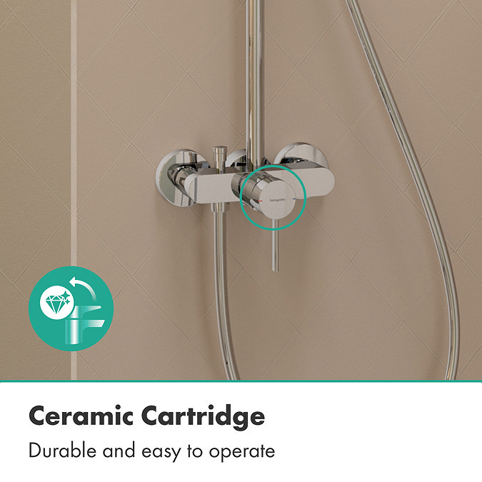 hansgrohe Activera Q Showerpipe EcoSmart with Varia Shower Mixer - Chrome