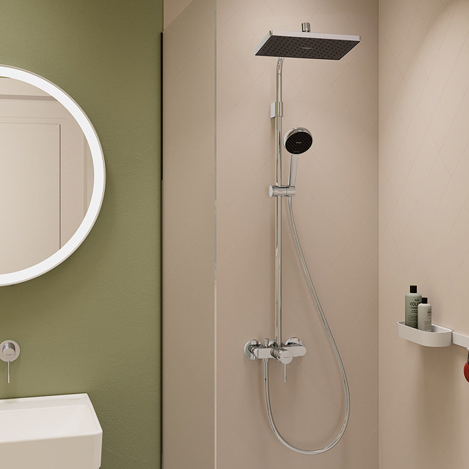 hansgrohe Activera Q Showerpipe EcoSmart with Varia Shower Mixer - Chrome