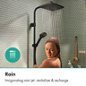 hansgrohe Activera Q Showerpipe EcoSmart with Ecostat Fine Thermostatic Bath Shower Mixer - Matt Black