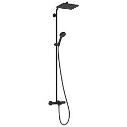 hansgrohe Activera Q Showerpipe EcoSmart with Ecostat Fine Thermostatic Bath Shower Mixer - Matt Black