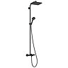 hansgrohe Activera Q Showerpipe EcoSmart with Ecostat Fine Thermostatic Bath Shower Mixer - Matt Black