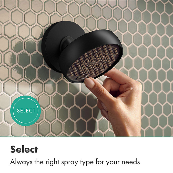 hansgrohe Activera Select S EcoSmart 8 l/min Overhead Shower - Matt Black