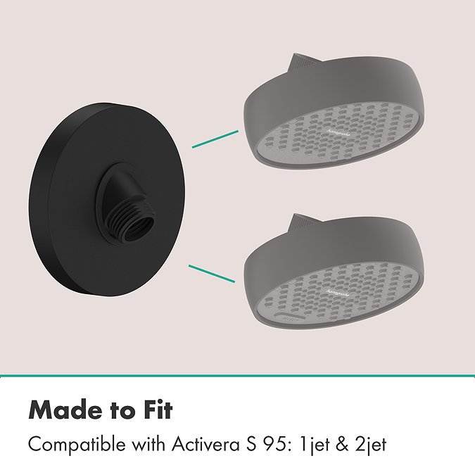 hansgrohe Activera Wall Connector for Overhead Shower 95 - Matt Black