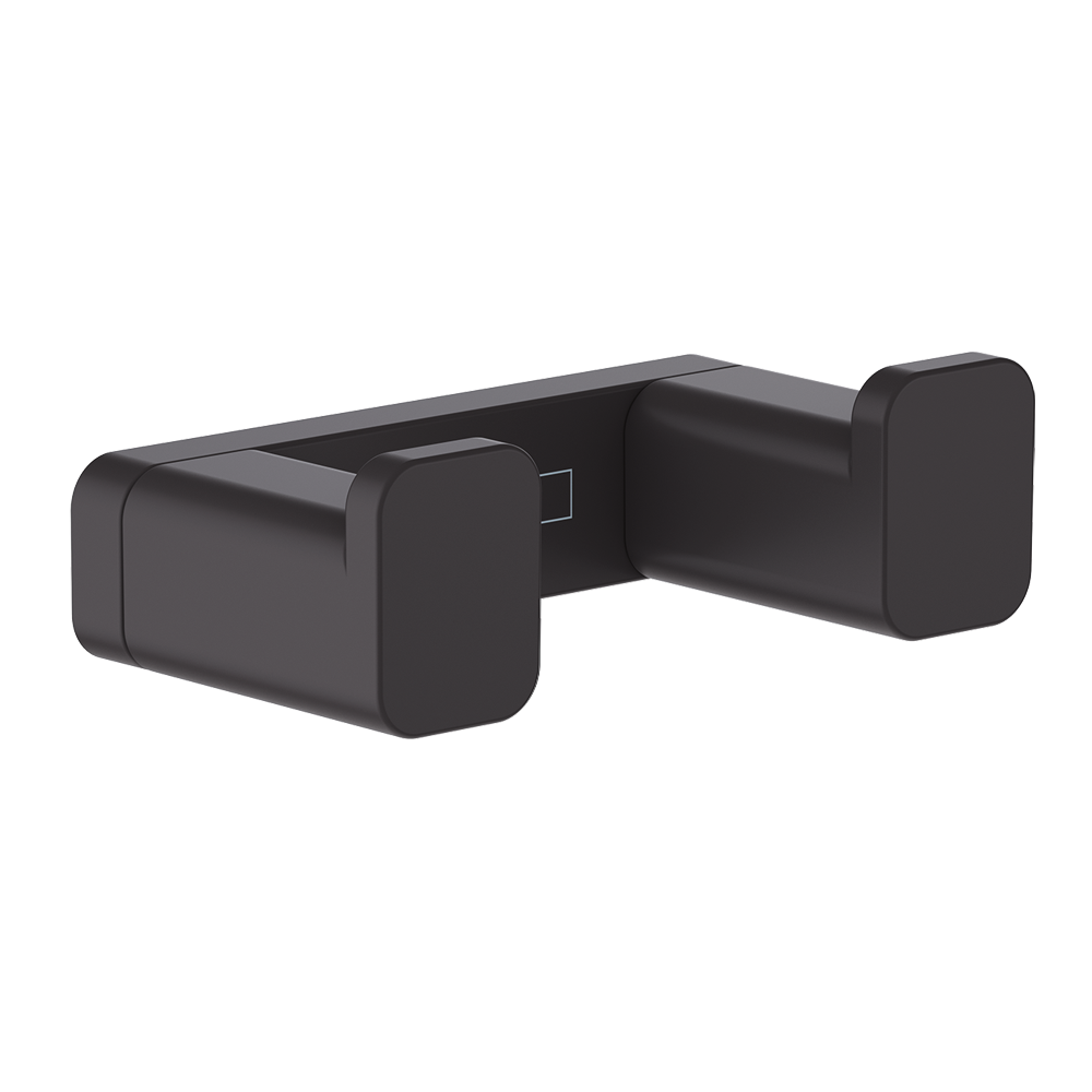 hansgrohe AddStoris Matt Black Double Robe Hook - 41755670