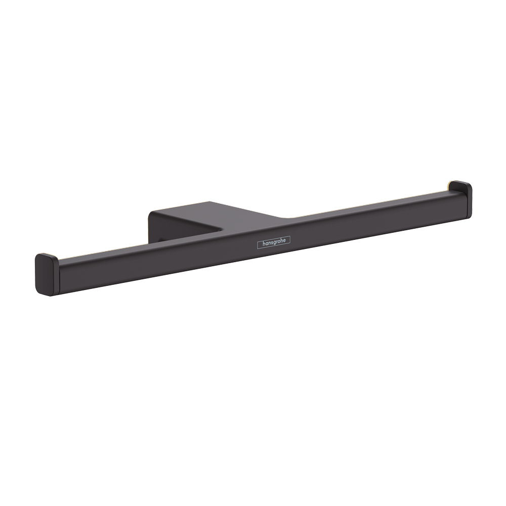 hansgrohe AddStoris Matt Black Double Toilet Roll Holder - 41748670