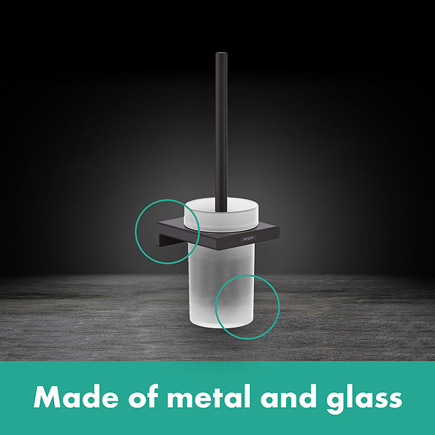 hansgrohe AddStoris Matt Black Toilet brush with holder 41752670