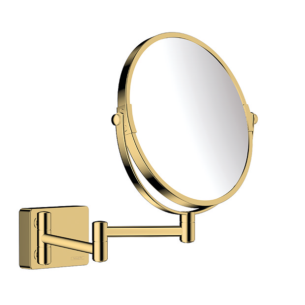 hansgrohe AddStoris Polished Gold Optic Shaving Mirror with 3x