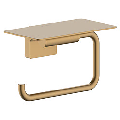 hansgrohe AddStoris S Brushed Bronze Toilet Roll Holder with Shelf