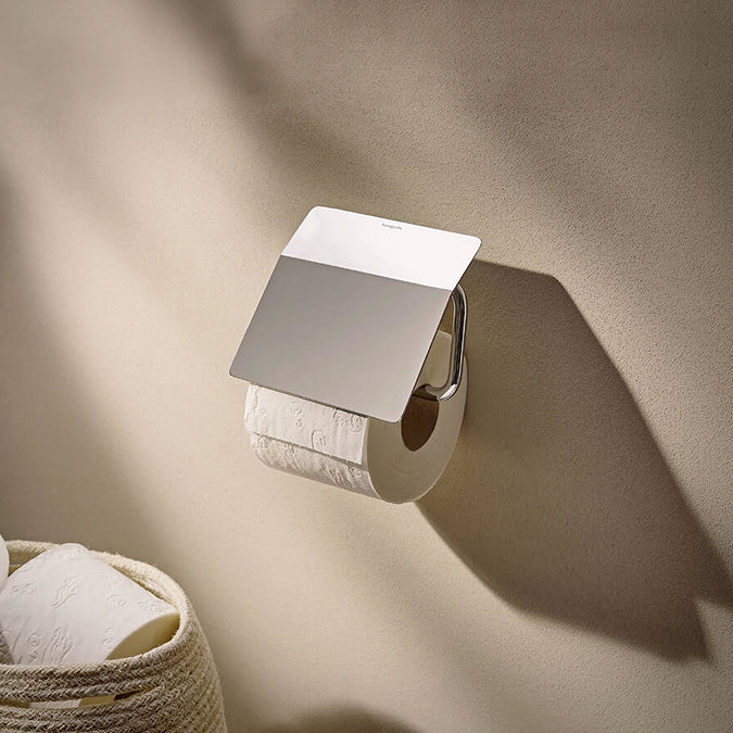 hansgrohe AddStoris S Chrome Toilet Roll Holder with Cover