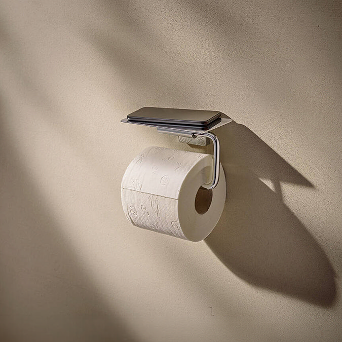 hansgrohe AddStoris S Chrome Toilet Roll Holder with Shelf