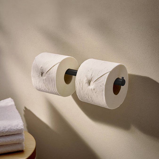 hansgrohe AddStoris S Matt Black Double Toilet Roll Holder