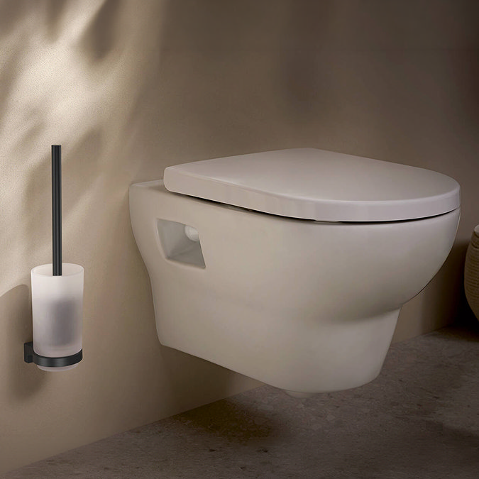 hansgrohe AddStoris S Matt Black Toilet Brush with Holder