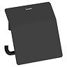 hansgrohe AddStoris S Matt Black Toilet Roll Holder with Cover