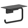 hansgrohe AddStoris S Matt Black Toilet Roll Holder with Shelf