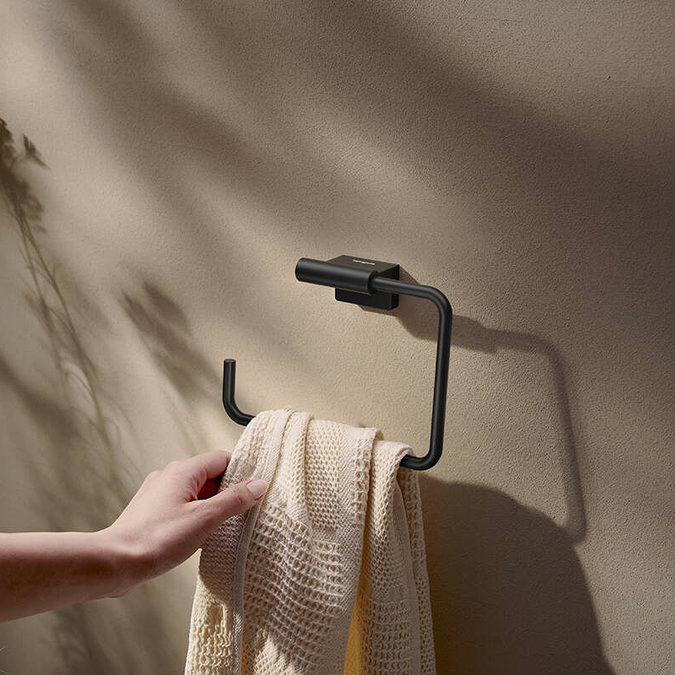 hansgrohe AddStoris S Matt Black Towel Ring