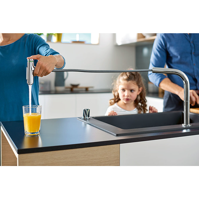 hansgrohe C51-F450-06 1.0 Bowl Kitchen Sink & Tap Bundle - 43217000  Newest Large Image