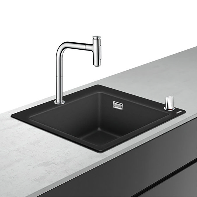 hansgrohe C51-F450-06 1.0 Bowl Kitchen Sink & Tap Bundle - 43217000 Large Image