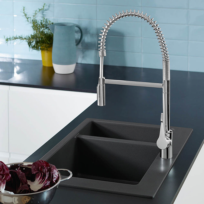 Hansgrohe Cento XXL Professional Single Lever Kitchen Mixer with Pull Out Spray - 14806000  Profile 