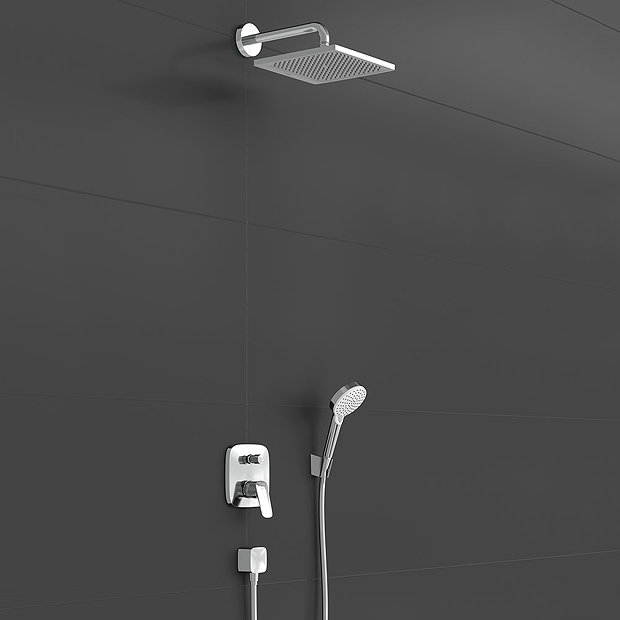 hansgrohe Croma E Complete Shower Set with Wall Mounted Shower Handset - 27953000  Newest Large Image