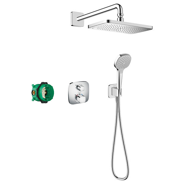 hansgrohe Croma E Complete Shower Set with Wall Mounted Shower Handset - 27953000 Large Image