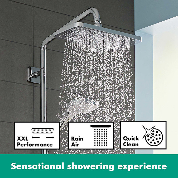 hansgrohe Croma E Showerpipe 280 Thermostatic Bath Shower Mixer - 27687000  Profile Large Image