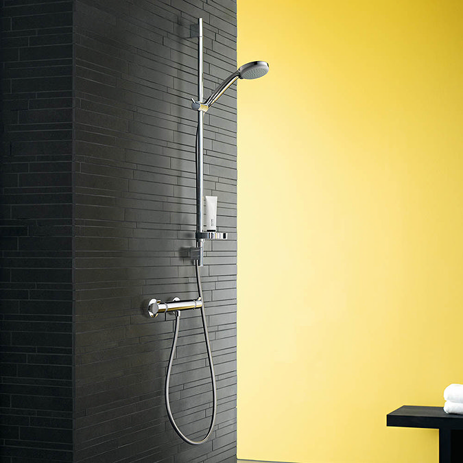 Hansgrohe Croma Multi EcoSmart 3 Spray 65cm Shower Slider Rail Kit with Soap Dish - 27777000  In Bat