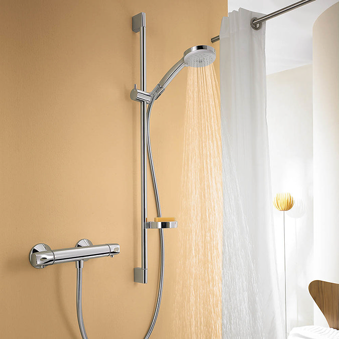 Hansgrohe Croma Multi EcoSmart 3 Spray 90cm Shower Slider Rail Kit with Soap Dish - 27655000 In Bat