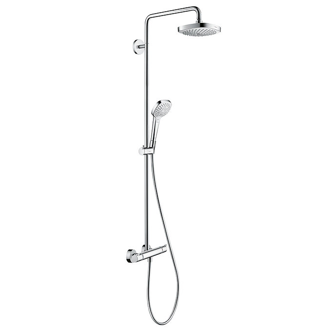 hansgrohe Croma Select E Showerpipe 180 Thermostatic Shower Mixer - 27256400 Large Image