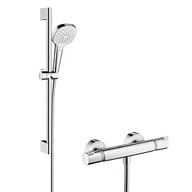 Hansgrohe Croma Select E Vario Thermostatic Shower System with 65cm Shower Slider Rail Kit - 2708140