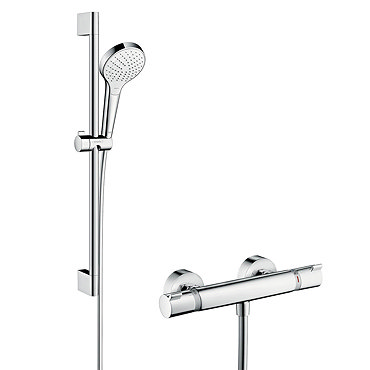 Hansgrohe Croma Select S Vario Thermostatic Shower System with 65cm Shower Slider Rail Kit - 27013400  Profile Large Image