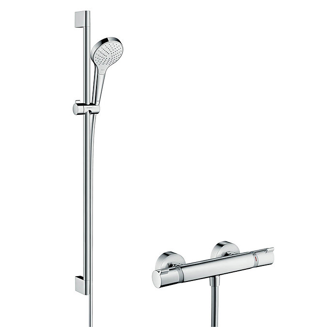 Hansgrohe Croma Select S Vario Thermostatic Shower System with 90cm Shower Slider Rail Kit - 2701440