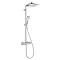 hansgrohe Crometta E EcoSmart Showerpipe 240 Thermostatic Shower Mixer - 27281000  additional Large Image