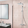 hansgrohe Crometta E EcoSmart Showerpipe 240 Thermostatic Shower Mixer - 27281000 Large Image