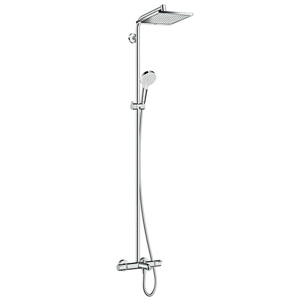 hansgrohe Crometta E Showerpipe 240 1 Jet with Thermostatic Bath Mixer - 27298000 Large Image