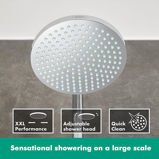 hansgrohe Crometta S Showerpipe 240 1 Jet with Thermostatic Bath Mixer - 27320000 Profile Large Image