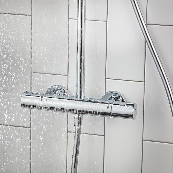 hansgrohe Crometta S Showerpipe 240 Thermostatic Shower Mixer - 27267000  Newest Large Image
