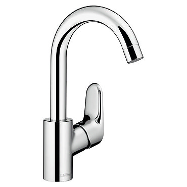 Hansgrohe Ecos Single Lever Basin Mixer with Swivel Spout and Pop-up Waste - 14085000  Profile Large