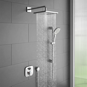 hansgrohe Ecostat E Square Complete Shower Set with Shower Slider Rail Kit Large Image