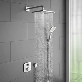 hansgrohe Ecostat E Square Complete Shower Set with Wall Mounted Shower Handset Medium Image