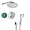hansgrohe Ecostat S Round Complete Shower Set with Wall Mounted Shower Handset Large Image