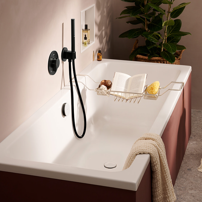 hansgrohe Exafill Bath Filler, Waste and Overflow Trim Set - Brushed Black Chrome