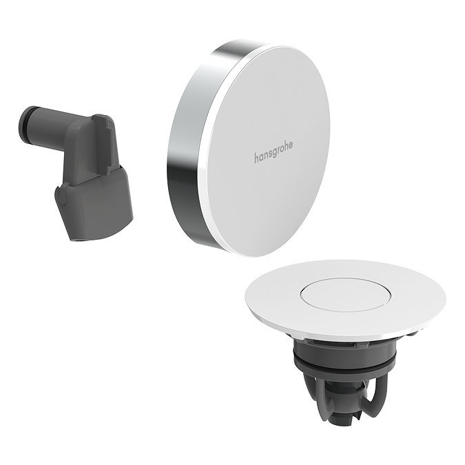 hansgrohe Exafill Bath Filler, Waste and Overflow Trim Set - Chrome/White