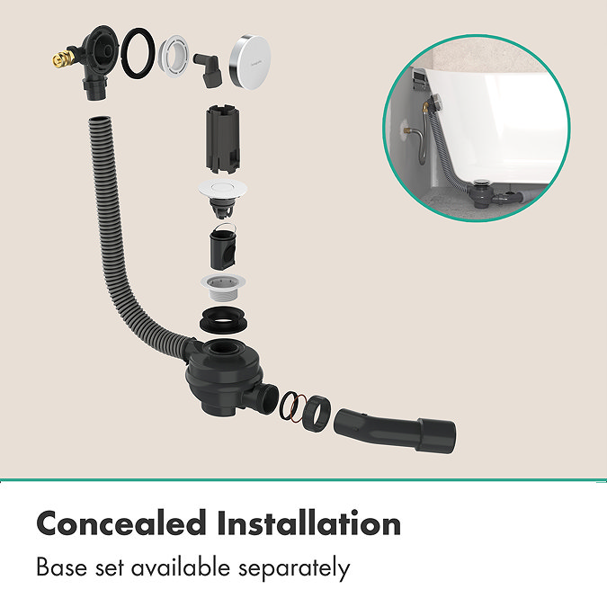 hansgrohe Exafill Finish set chrome bath filler, waste and overflow set