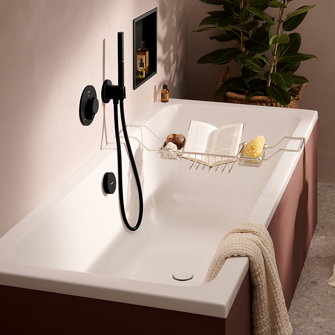 hansgrohe Exafill Bath Filler, Waste and Overflow Trim Set - Matt Black